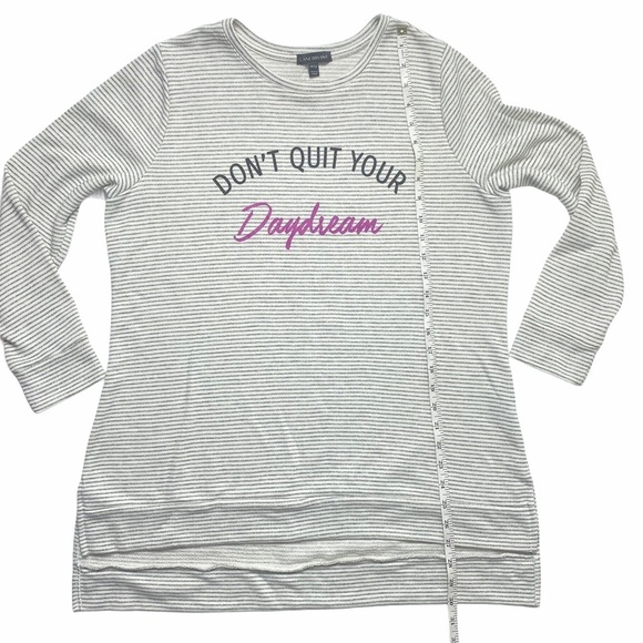 Lane Bryant Striped long sleeve pullover don’t quit your daydream graphic tee - Picture 6 of 8